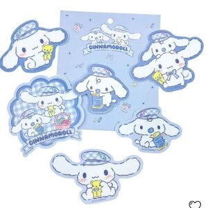 ✅Sanrio New! Cinnamoroll 6-Piece Decorative Sticker Set (Gingham Series)